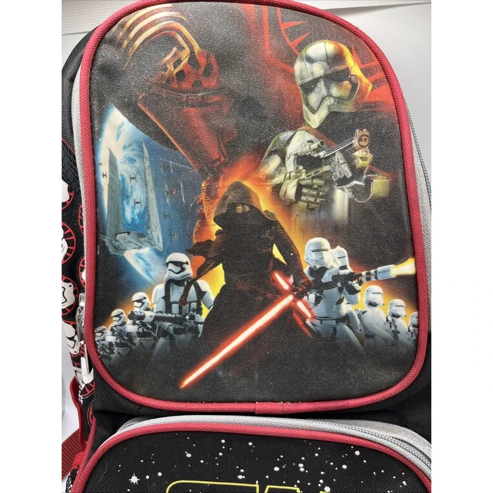 Star Wars The Force Awakens Backpack Kylo Ren Stormtroopers 12in Red and Black‎